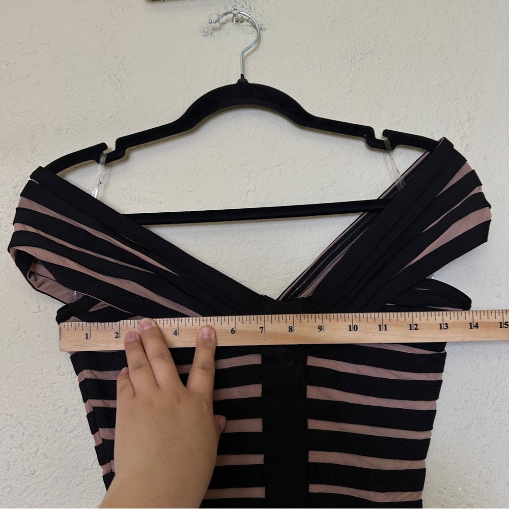 HOUSE OF CB 'Petra' Striped Bandage Midi Dress black NWOT size XS - Picture 7 of 15